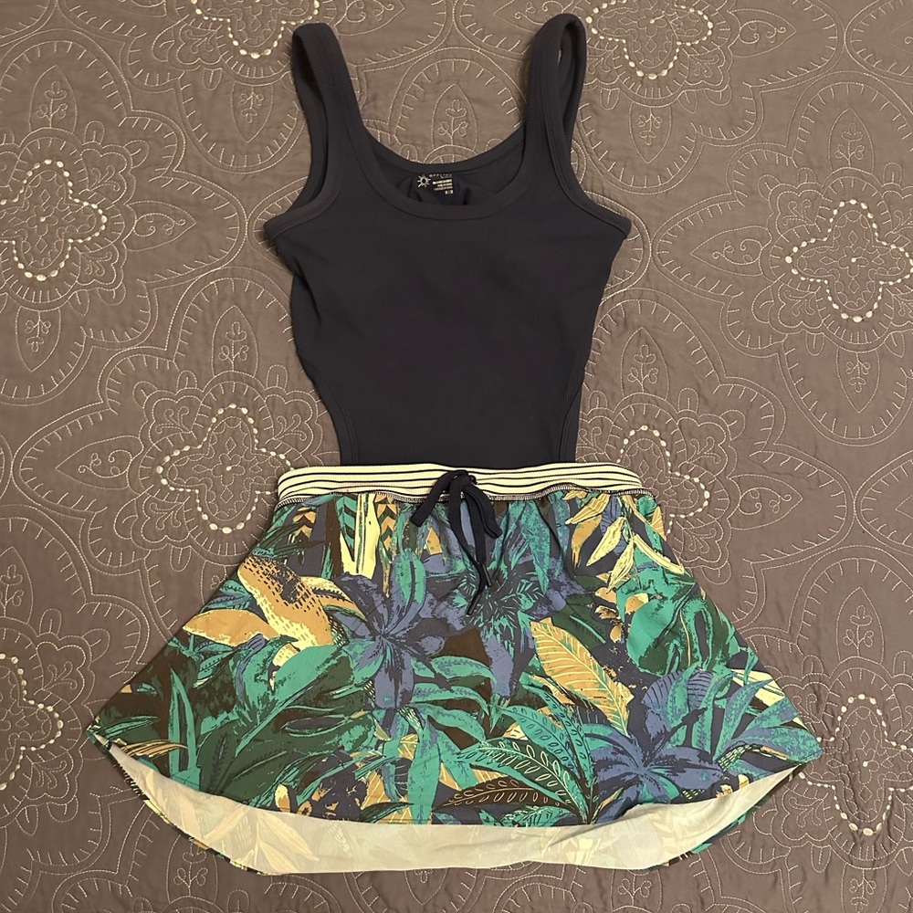 Aerie Floral Green and Blue athletic dress